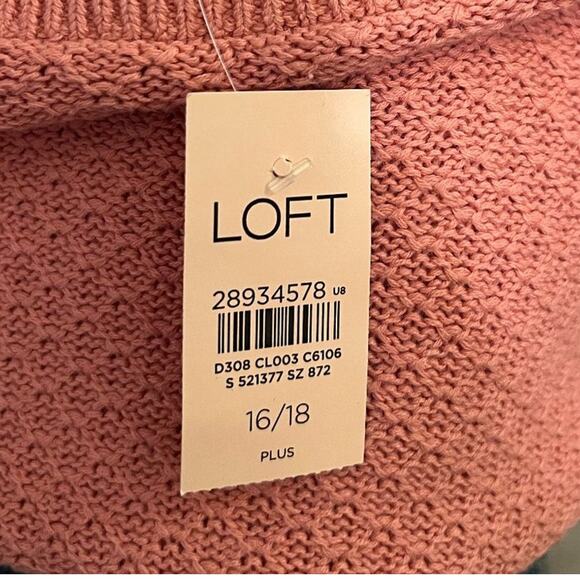 Loft Boatneck Sweater Coral Size 16/18 - Picture 5 of 6